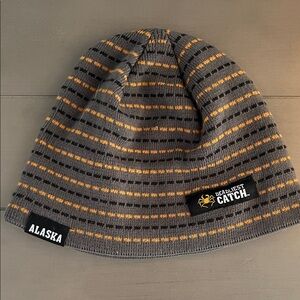 Deadliest / Alaska Catch Gray and Orange Striped Beanie